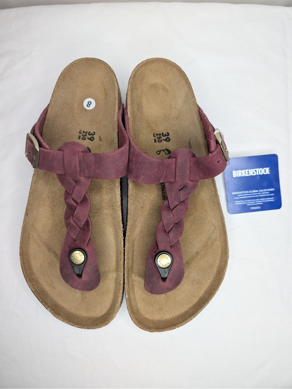 Birkenstock Women's Gizah Sandals Braided Strap Size EU39 US8-8.5